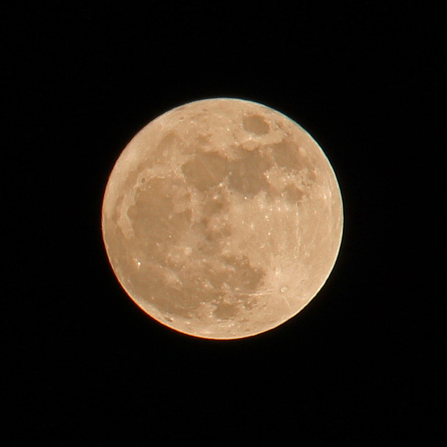 Full moon, clear sky