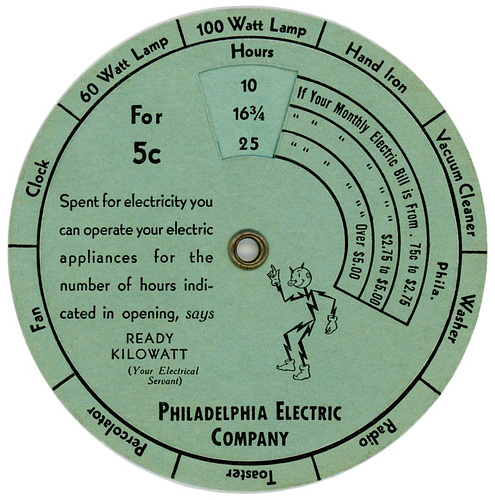 Philadelphia Electric Company Wheel Chart, ca. 1930s