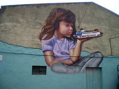 Painted on abandoned building.