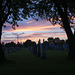 sunset in the cemetery