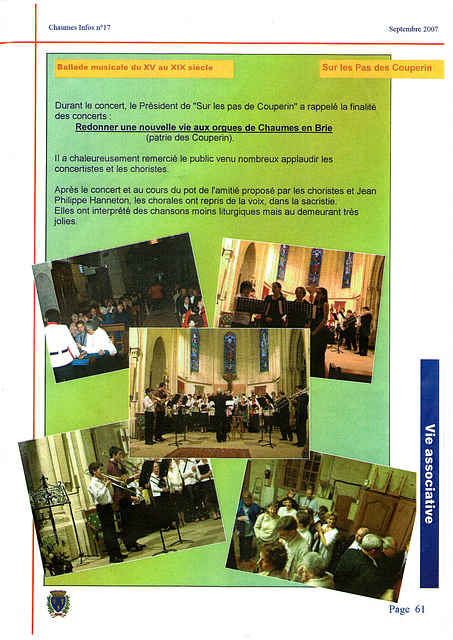Concert à Chaumes-en-Brie le 02/06/2007