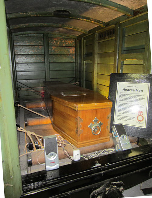 WHHR - interior of FR hearse van