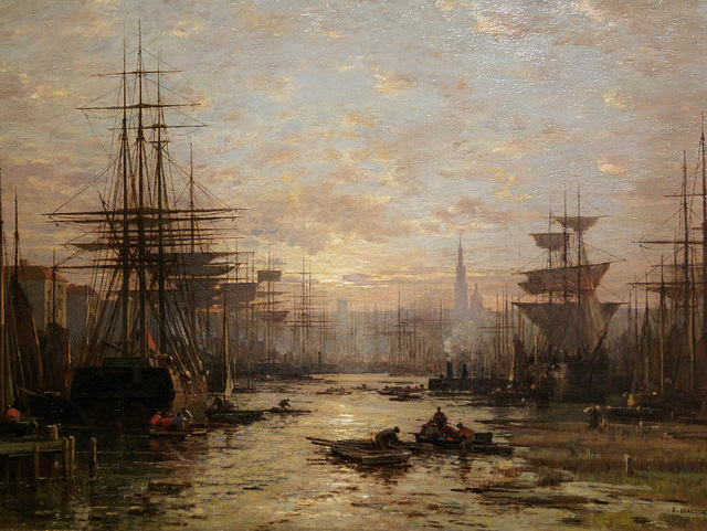 "Soleil couchant à Anvers" (Pierre-Eugène Gransire)