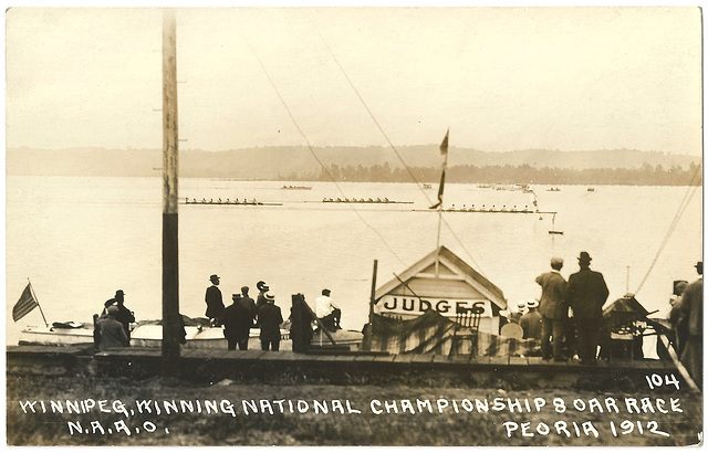 WP2127 WPG - WINNING THE NATIONAL CHAMPIONSHIP 8 OAR RACE PEORIA 1912