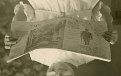 Girl Reading the North American Newspaper (Detail)