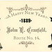 A Happy New Year from John E. Cranfield, Letter Carrier, 1889