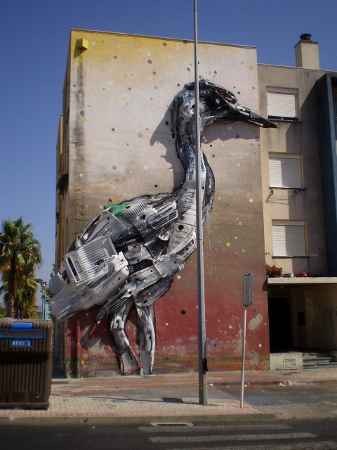 "Heron", by Bordalo II.