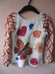 felted blouse (cotton gauze and merino wool)