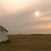a chapel near sunset