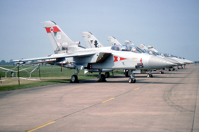 Panavia Tornado line up at RAF Coningsby 16th June 1990