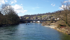 Die Aare bei Brugg, blick Fluss aufwärts