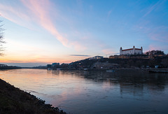 Bratislava castle at the blue hour