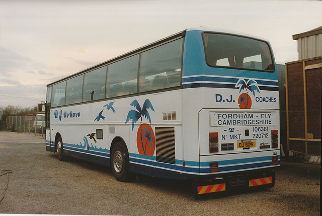 D J Coaches DJ 6129 (D222 KVA) at Fordham - 23 Mar 1990