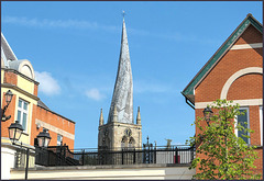 The renowned crooked spire of St. Mary and all Saints Chesterfield.