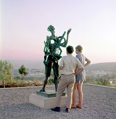 Admiring (?) a sculpture in Billy Rose Art Garden Jerusalem