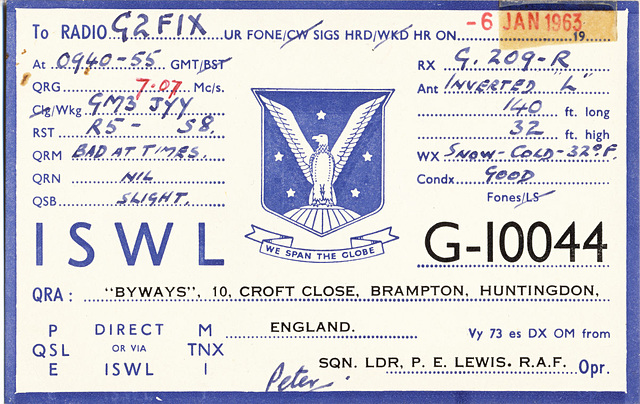 QSL G10044 ISWL (1963)