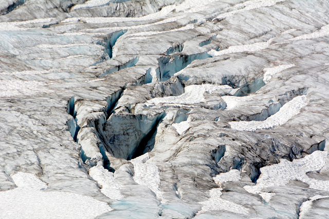 Alaska, Cracks in the Surface of the Worthington Glacier