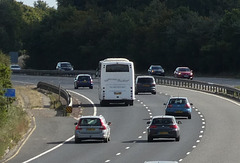 Amadeus Coachways YS02 YXX on the A11/A14 near Newmarket - 1 Sep 2019 (P1040306)