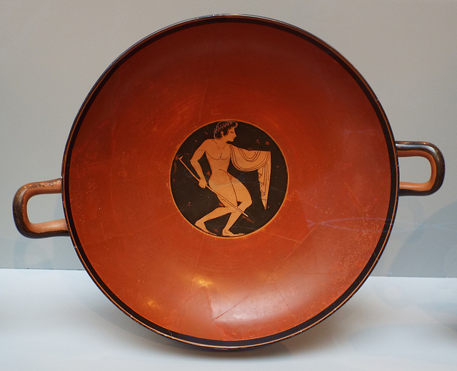 Coral Red Kylix with a Reveler in the Getty Villa, June 2016