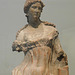 Detail of a Terracotta Statuettte of a Goddess in the Terracotta Statuettte of a Goddess in the Metropolitan Museum of Art, October 2018