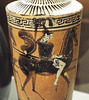 Detail of a Black Figure Lekythos with an Amazon on Horseback in the Virginia Museum of Fine Arts, June 2018