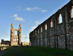 Arches, towers and walls, St Andrews Cathedral Ruins, Fife, Scotland