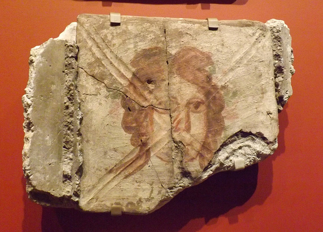Ceiling Tile with Female Face from the Dura-Europos Synagogue in the Yale University Art Gallery, October 2013