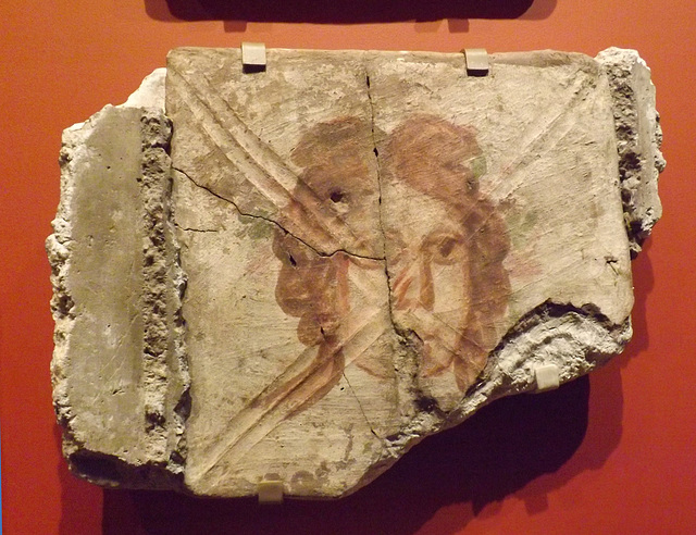Ceiling Tile with Female Face from the Dura-Europos Synagogue in the Yale University Art Gallery, October 2013