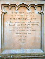 Park House Colliery Disaster Memorial, Clay Cross Cemetery, Derbyshire