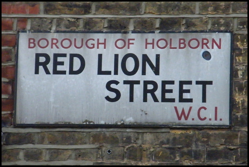 red lion street sign