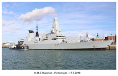 HMS Diamond Portsmouth 12 2 2018