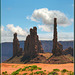 Totem pole and Yei Bi Chei - Monument Valley