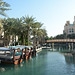 U.A.E., Dubai, Canal and Pleasure Boats in Madinat Jumeirah Park