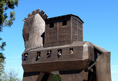 Troy- Tourists Inside the 1975 Representation of the Wooden Horse