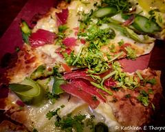 Spring Flatbread with Proscuitto, Asparagus and Camembert