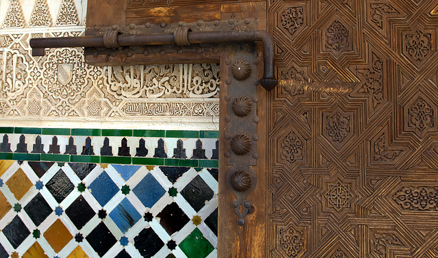 Door with bolt at Alhambra