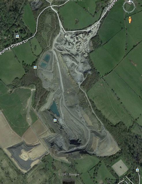 Google Earth image of Mancetter Quarry 2017