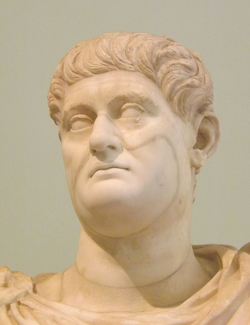 Detail of an Unidentified Portrait with an Idealized Body of the Meleager-Type in the Naples Archaeological Museum, July 2012