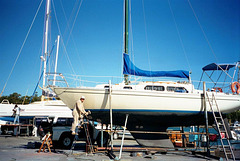 2000 Working on Conquero at RQYS Manly Boatyard