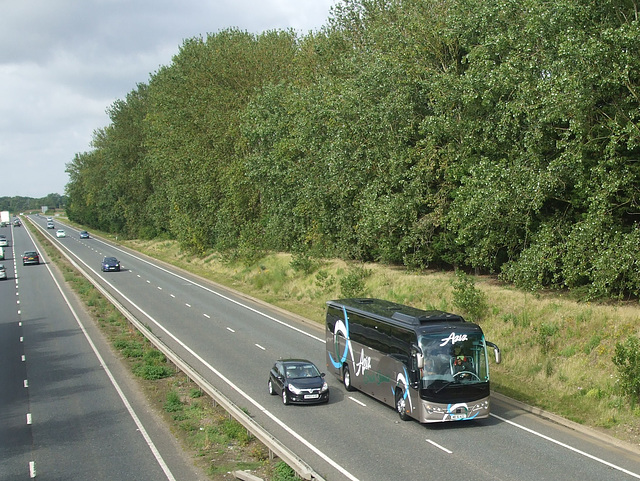 DSCF9082 Aziz of Birmingham MR16 AXX on the A11 at Red Lodge, Suffolk - 5 Aug 2017