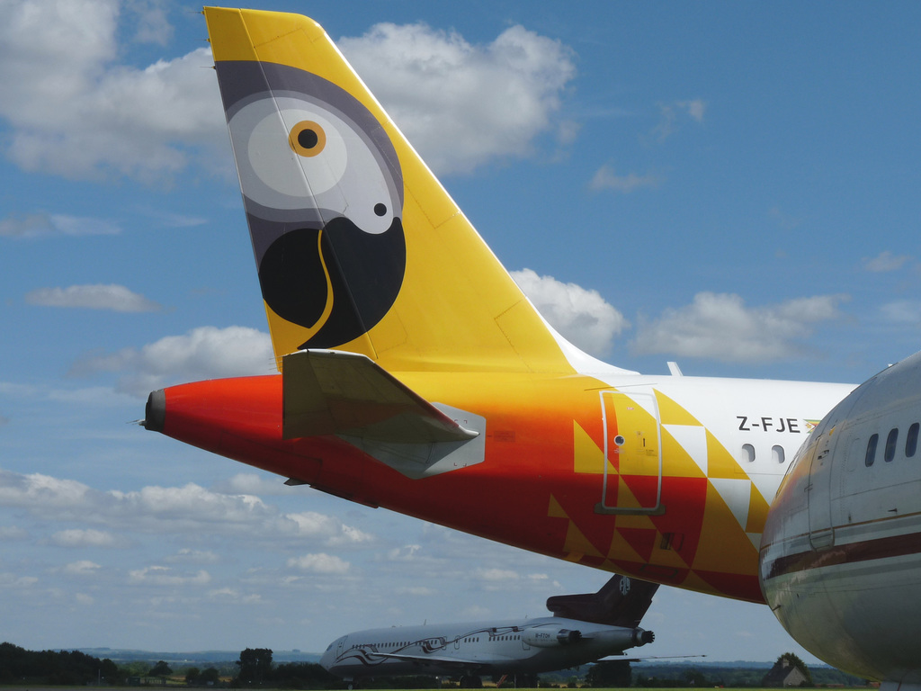 Tail of Airbus A319-131 Z-FJE (Fastjet Zimbabwe)