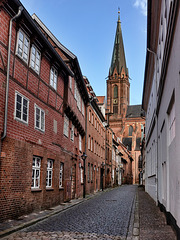 Blick durch die Koltmannstraße auf St. Nikolai  - Lüneburg