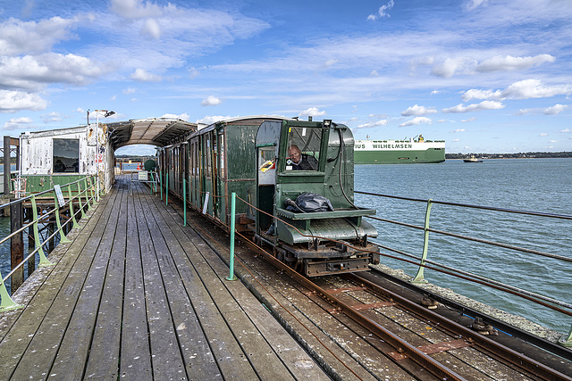 Hythe Pier Railway - the train driver