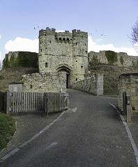 Carisbrooke Castle view to the entrance tower