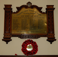 First World War Memorial, Saint Mary's Church, Stockport, Greater Manchester