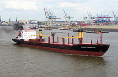 Russ. Frachtschiff auf der Elbe  (PiP)