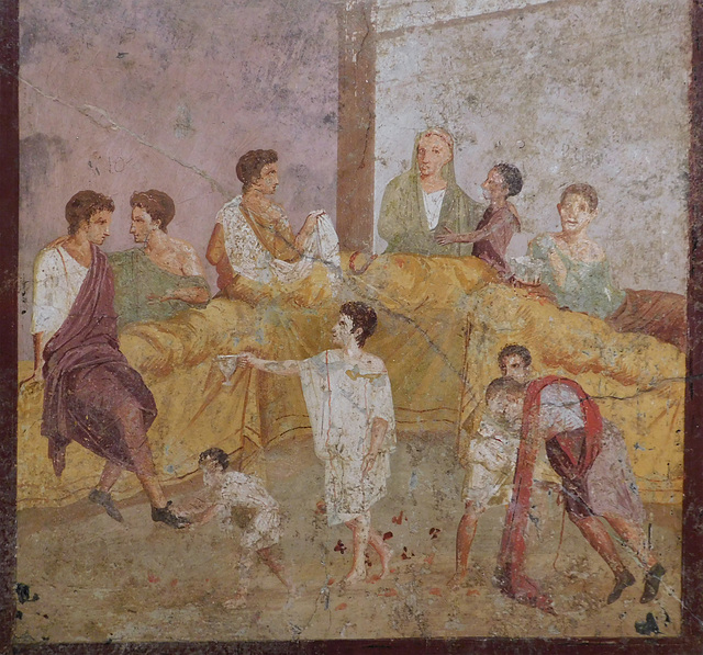 Detail of the Fresco of the Banquet Scene from the House of the Triclinium, ISAW May 2022