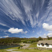 Spectacular cirrus clouds over Scourie Bay, Sutherland, Scotland