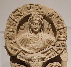 Detail of a Relief with Tyche and a Zodiac Roundel Supporting Nike in the Metropolitan Museum of Art, June 2019