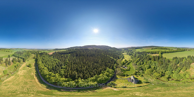 Drumtochty Woods and St Palladius Church 04-06-2016 Aerial Photosphere